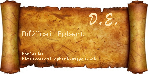 Décsi Egbert névjegykártya